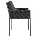 Vrtne stolice s jastucima 6 kom crne 54x61x83 cm od poliratana 3187090
