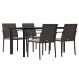 5-dijelni vrtni blagovaonski set s jastucima poliratan i čelik 3186961