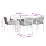 7-dijelni vrtni blagovaonski set s jastucima poliratan i čelik 3187056