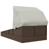 Ležaj za sunčanje s krovom smeđi 200 x 114 x 128 cm poliratan 362272 Ležaj za sunčanje s krovom smeđi 200 x 114 x 128 cm poliratan 362272
