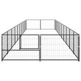 Kavez za pse crni 20 m² čelični 3082117 Kavez za pse crni 20 m² čelični 3082117