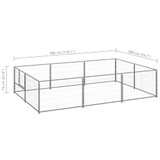 Kavez za pse srebrni 6 m² čelični 3082119 Kavez za pse srebrni 6 m² čelični 3082119