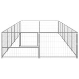 Kavez za pse srebrni 12 m² čelični 3082122 Kavez za pse srebrni 12 m² čelični 3082122