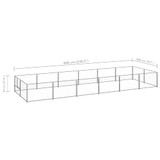 Kavez za pse srebrni 12 m² čelični 3082122 Kavez za pse srebrni 12 m² čelični 3082122