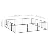 Kavez za pse crni 9 m² čelični 3082127 Kavez za pse crni 9 m² čelični 3082127