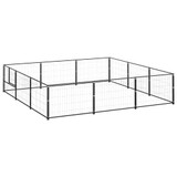Kavez za pse crni 9 m² čelični 3082127 Kavez za pse crni 9 m² čelični 3082127