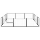 Kavez za pse crni 15 m² čelični 3082129 Kavez za pse crni 15 m² čelični 3082129
