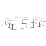 Kavez za pse crni 15 m² čelični 3082129 Kavez za pse crni 15 m² čelični 3082129