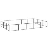 Kavez za pse crni 15 m² čelični 3082129 Kavez za pse crni 15 m² čelični 3082129