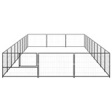 Kavez za pse crni 27 m² čelični 3082133 Kavez za pse crni 27 m² čelični 3082133