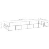Kavez za pse srebrni 21 m² čelični 3082139 Kavez za pse srebrni 21 m² čelični 3082139