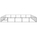 Kavez za pse crni 25 m² čelični 3082157 Kavez za pse crni 25 m² čelični 3082157