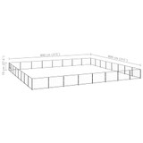 Kavez za pse crni 64 m² čelični 3082187 Kavez za pse crni 64 m² čelični 3082187