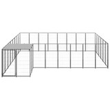 Kavez za pse crni 15,73 m² čelični 3082227