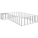 Kavez za pse crni 19,36 m² čelični 3082239 Kavez za pse crni 19,36 m² čelični 3082239