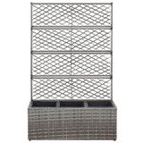 Sadilica s rešetkom i 3 posude 83x30x130 cm od poliratana siva 46935