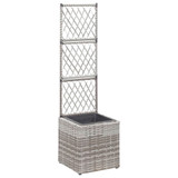 Sadilica s rešetkom i 1 posudom 30x30x107 cm od poliratana siva 46933