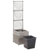 Sadilica s rešetkom i 1 posudom 30x30x107 cm od poliratana siva 46933