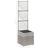 Sadilica s rešetkom i 1 posudom 30x30x107 cm od poliratana siva 46933