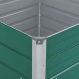 Povišena vrtna gredica 100 x 100 x 77 cm pocinčani čelik zelena 47021