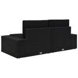 Modularni dvosjed od poliratana crni 49505