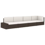 Modularni dvosjed od poliratana crni 49505