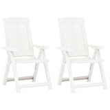 Vrtne nagibne stolice 2 kom plastične bijele 48766