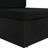 Modularni dvosjed od poliratana crni 49503