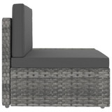 Modularni dvosjed od poliratana sivi 49525