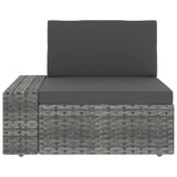 Modularni dvosjed od poliratana sivi 49525