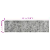 Kuhinjski tepih perivi s uzorkom betona 45 x 150 cm baršunasti 136570