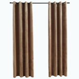 Zavjese za zamračivanje 2 kom baršunaste bež 140 x 225 cm 134505
