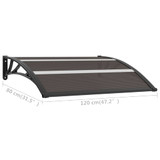 Nadstrešnica za vrata crna 120 x 80 cm PC 144823