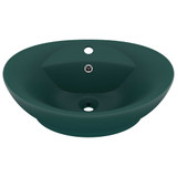 Luksuzni ovalni umivaonik mat tamnozeleni 58,5x39 cm keramički 146937