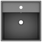 Luksuzni četvrtasti umivaonik mat tamnosivi 41x41 cm keramički 146950