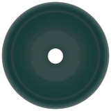 Luksuzni okrugli umivaonik mat tamnozeleni 40 x 15 cm keramički 147003