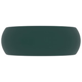 Luksuzni okrugli umivaonik mat tamnozeleni 40 x 15 cm keramički 147003