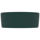 Luksuzni okrugli umivaonik mat tamnozeleni 40 x 15 cm keramički 147014