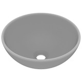 Luksuzni okrugli umivaonik mat svjetlosivi 32,5x14 cm keramički 146971