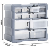 Organizatori s 12 ladica 2 kom 26,5 x 16 x 26 cm 147582