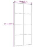 Klizna vrata od stakla ESG i aluminija 90 x 205 cm bijela 151672