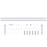 Mini set za klizna vrata ormarića ugljični čelik bijeli 200 cm 151691