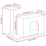 Penjalica za mačke sa stupom za grebanje svjetlosiva 51 cm 171586