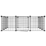 Kavez za ljubimce s 12 panela i vratima crni 35 x 35 cm čelični 171623 Kavez za ljubimce s 12 panela i vratima crni 35 x 35 cm čelični 171623