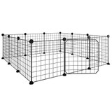 Kavez za ljubimce s 12 panela i vratima crni 35 x 35 cm čelični 171623 Kavez za ljubimce s 12 panela i vratima crni 35 x 35 cm čelični 171623