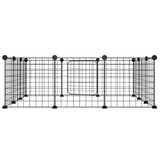 Kavez za ljubimce s 12 panela i vratima crni 35 x 35 cm čelični 171623 Kavez za ljubimce s 12 panela i vratima crni 35 x 35 cm čelični 171623
