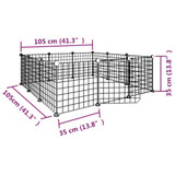 Kavez za ljubimce s 12 panela i vratima crni 35 x 35 cm čelični 171623 Kavez za ljubimce s 12 panela i vratima crni 35 x 35 cm čelični 171623