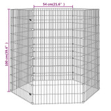 Kavez za zečeve sa 6 panela 54x100 cm od pocinčanog željeza 171581 Kavez za zečeve sa 6 panela 54x100 cm od pocinčanog željeza 171581