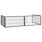 Ograda za pse s 4 panela crna 100 x 50 cm čelik obložen prahom 171794