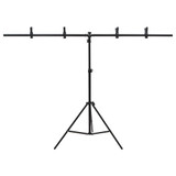 Stalak za pozadinu u obliku slova T crni 151x60x(70-200) cm 190252